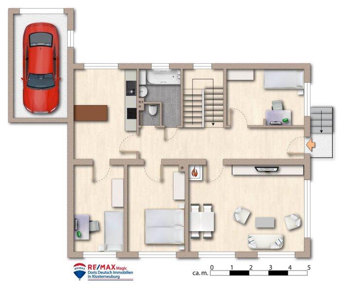 Grundriss Erdgeschoss m�bliert