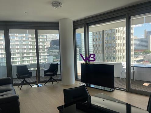 Neuer Preis-Erstbezug-2 Zimmer Mietwohnung mit 22m� Balkon- DANUBE FLATS -10. Stockwerk-Exklusives Wohnen im h�chsten Wohnturm Wiens!