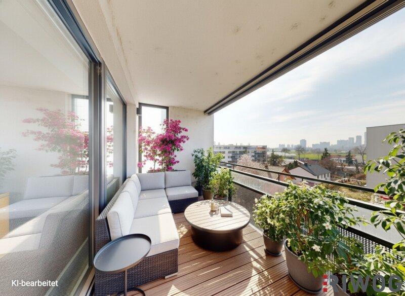 Loggia mit Weitblick �ber das Donaufeld