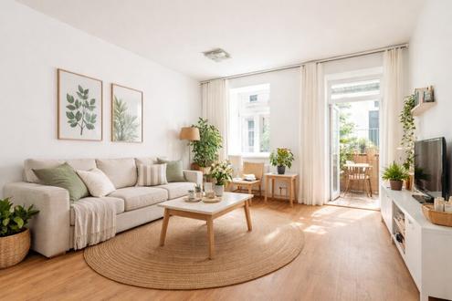 Charmantes 2-Zimmer-Apartment mit Balkon beim Vorgartenmarkt - Innenhoflage