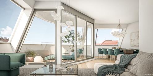 152 m� Dachgeschoss-Maisonette mit 3 Terrassen + Dachterrasse | 88 m� Freifl�che, 4 Zimmer