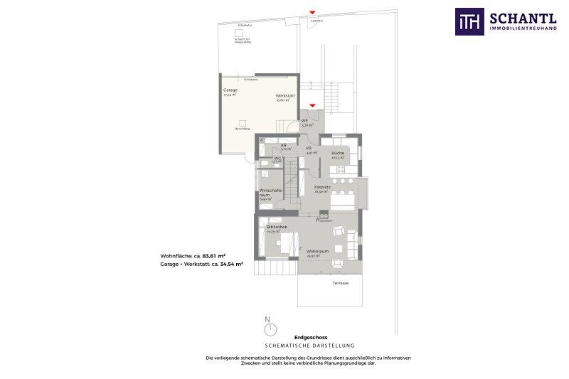 Grundriss Erdgeschoss, schematische Darstellung