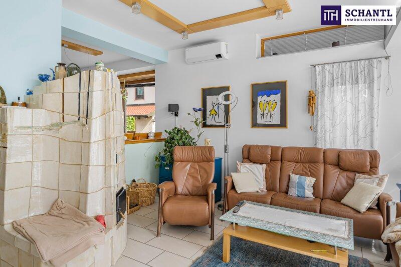 Wohnzimmer, Kachelofen