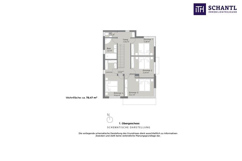 Grundriss 1.Obergeschoss, schematische Darstellung