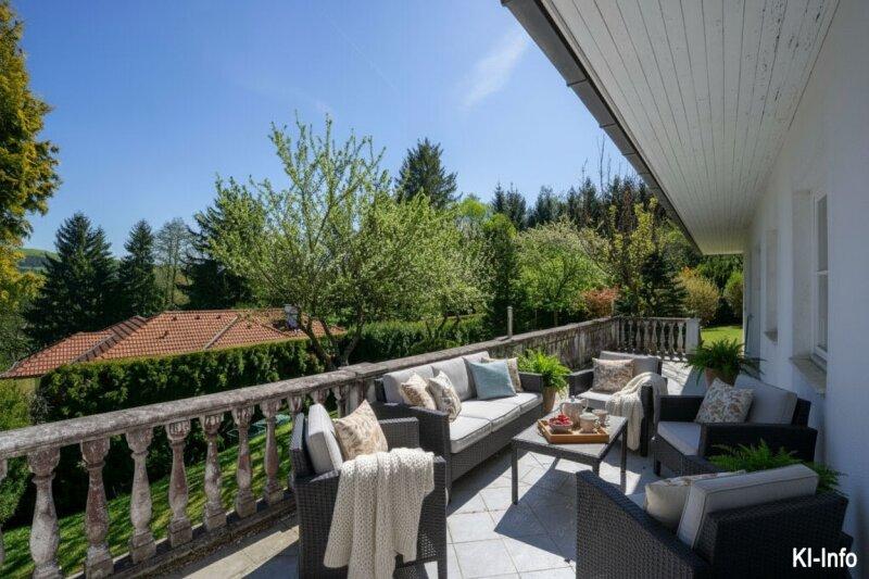 So k�nnten Sie auf der Ostterrasse Ihren Fr�hst�ckskaffee ge