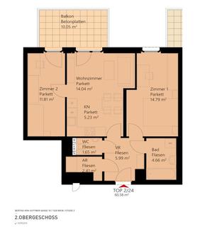 3-Zimmer-Wohnung inkl hochwertiger Markenk�che, Au�enfl�che und Kellerabteil / K2-24