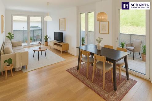 FIRE SALE!! Zwischen Wienerwald und Weltstadt. Lebens(t)raumerf�ller im Wienerwald! TOP Neubauwohnung mit viel Freiraum! Traumhafte Rundum-Terrasse + Ideale Raumaufteilung + Gr�n wohin das Auge reicht + Luftw�rmepumpe!