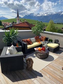 Architektonische Doppelhaush�lfte in Rinn - Panoramablick auf die Nordkette