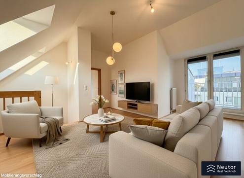 ***1 MONAT MIETFREI - CHARMANTE DACHGESCHOSS-MAISONETTE MIT WOHLF�HLCHARAKTER - 2 TRAUMHAFTE TERRASSEN - STELLPLATZ OPTIONAL ANMIETBAR***