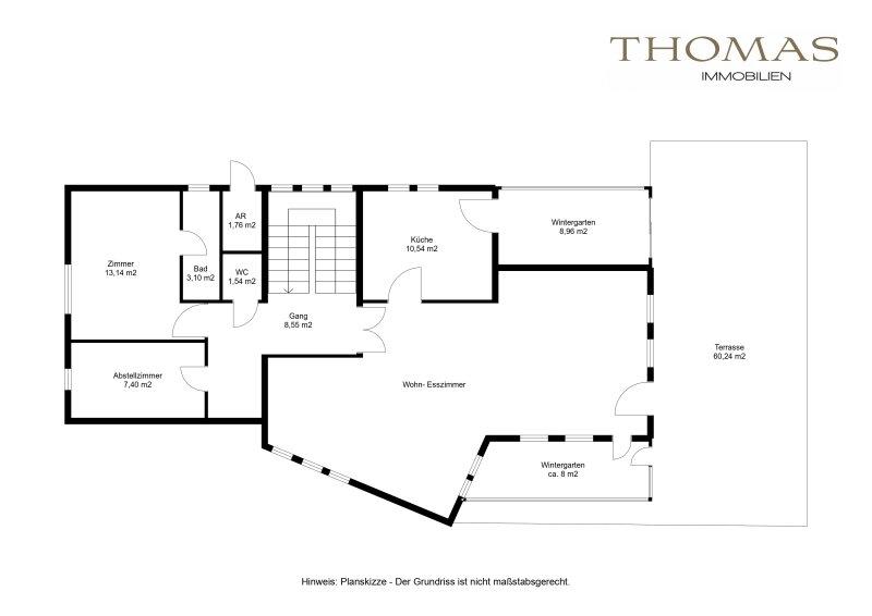 Planskizze 1. Etage