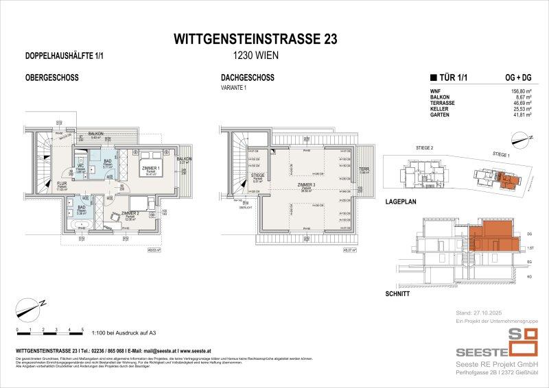 Grundriss Obergeschoss + Dachgeschoss DH1/1