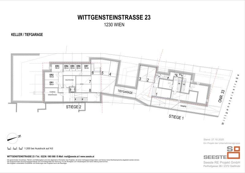 Grundriss Keller + Tiefgarage