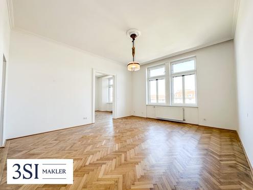 Lichtdurchflutet, renoviert und gro�z�gig geschnitten - Elegante 4-Zimmer-Altbauwohnung mit Weitblick - in Top-Lage des 4. Bezirks beim Wiener Hauptbahnhof