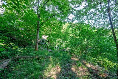 Baugrundst�ck mit Holzriegelprojekt im Rohbau in der Augustinerwaldsiedlung