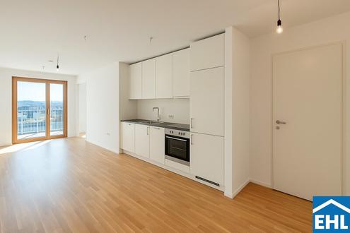 Sonnwendviertel: 2-Zimmer-Wohnung mit Balkon in der 6. Etage - Fitnessraum, Co-Working & Rooftop-Terrasse inklusive!