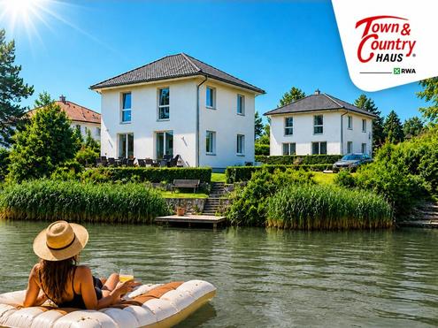 Haus am See in Leopoldsdorf bei Wien - Exklusive Stadtvilla mit privatem Seezugang