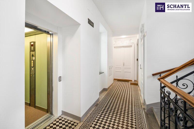 Stiegenhaus, Lift. Eingangsbereich Wohnung