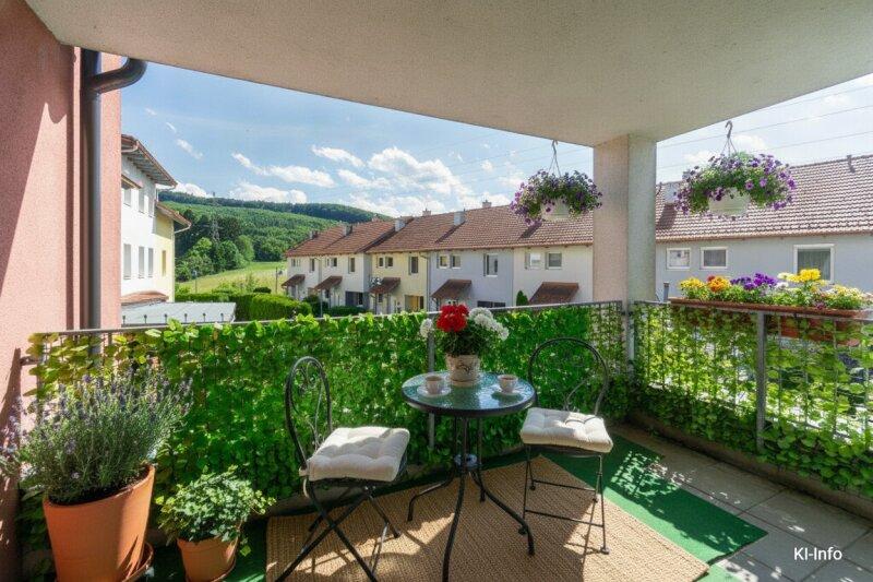 Balkon mit Gr�nblick