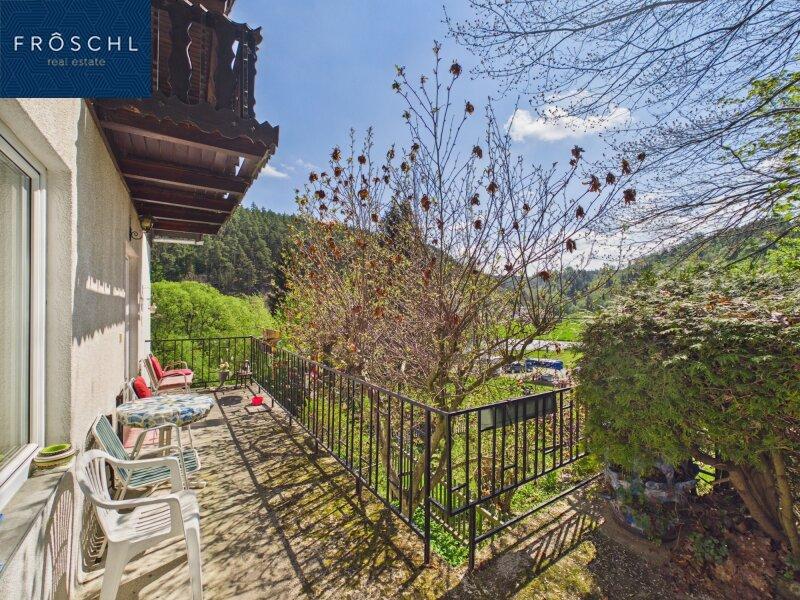 Balkon mit Magnolienbaum u. Fernblick