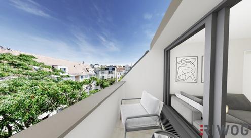 Hundertwasser lässt grüßen | LUXUS-DG-ERSTBEZUG mit TERRASSE | Komplett hofseitige Ruhelage | Ost-Ausrichtung | Klimaanlage | Luftwärmepumpe