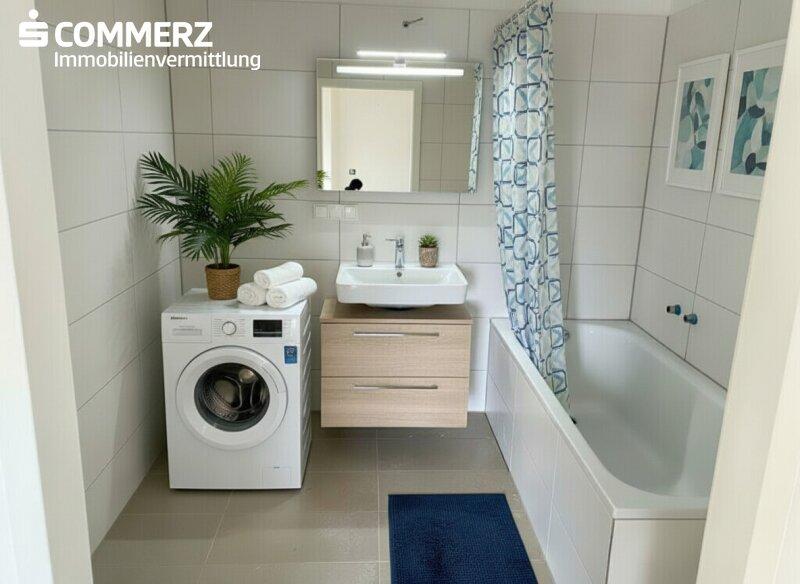 Beispiel-Einrichtung Badezimmer (KI-generiert)