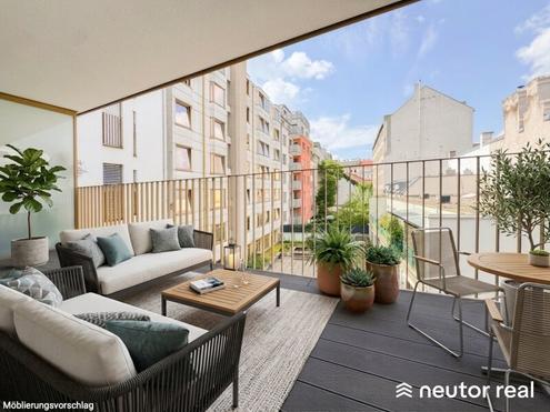 Charmante 2-Zimmer-Wohnung mit traumhaftem Balkon - Wohnen am Puls der Zeit mit ausgezeichneter U-Bahn-Anbindung mitten in Mariahilf
