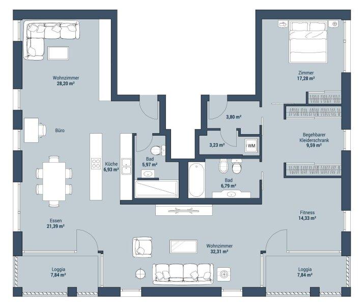 2-Zimmer-Ist-Zustand