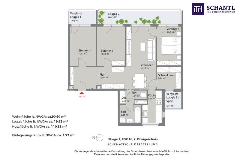 Grundriss Top 16, schematische Darstellung