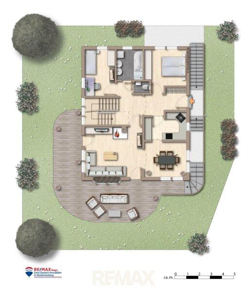 Grundriss Erdgeschoss m�bliert