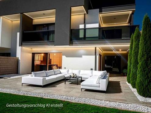 Luxuri�se 3-Zimmer-Gartenwohnung mit 202 m� Privatgarten, zwei optionalen Tiefgaragenpl�tzen und Swimmingpool-Potenzial