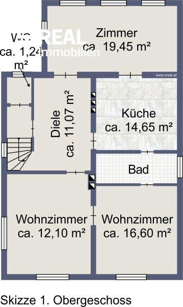 Skizze Obergeschoss