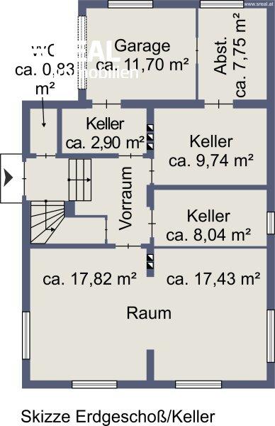 Skizze Erdgeschoss/Keller
