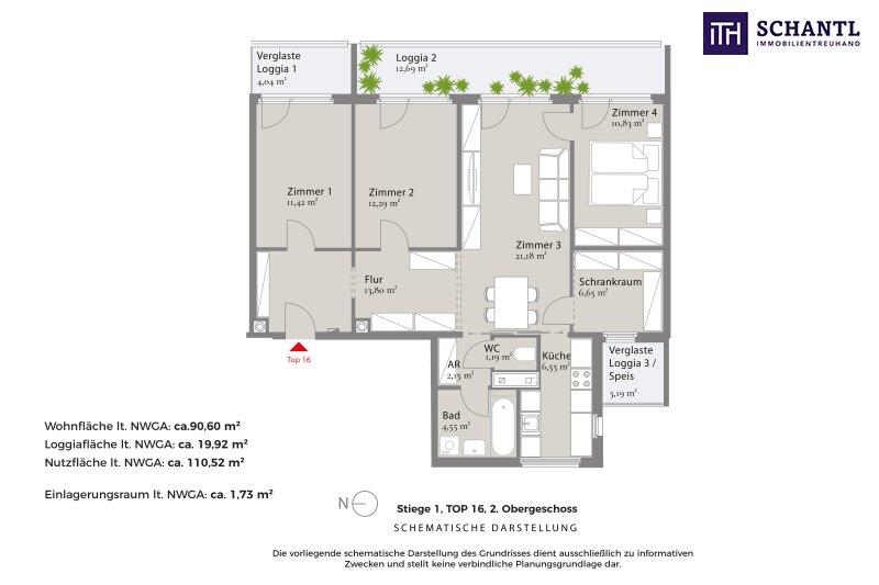 Grundriss Top 16, schematische Darstellung