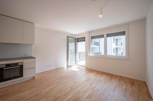 ASG IV-Qualitatives Wohnen in urbaner Lage: hochwertiger 1-Zimmer ZWEITBEZUG mit Balkon! Tischler-Einbaumöbel! +Provisionsfrei+