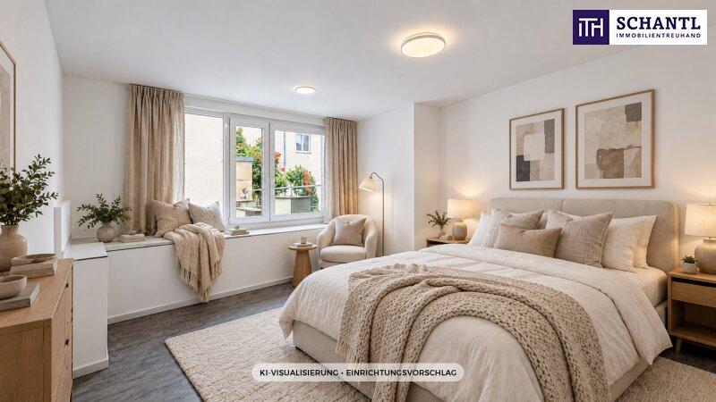 Schlafzimmer, KI-Visualisierung, Einrichtungsvorschlag