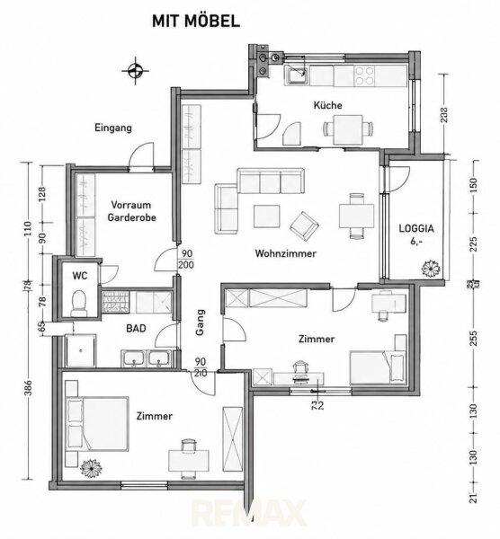 ETW 2000 Stockerau - Plan m�bliert