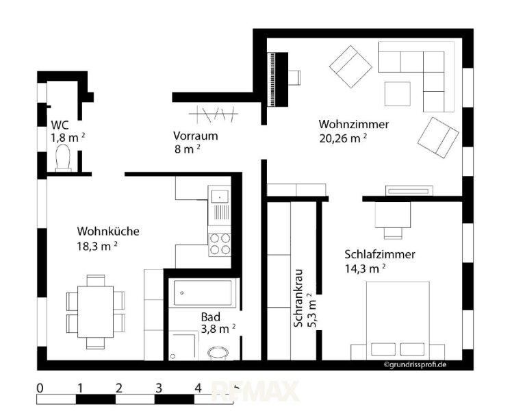 Planskizze m�bliert