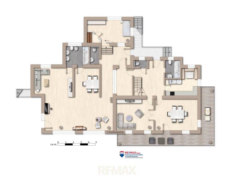 Grundriss Erdgeschoss m�bliert