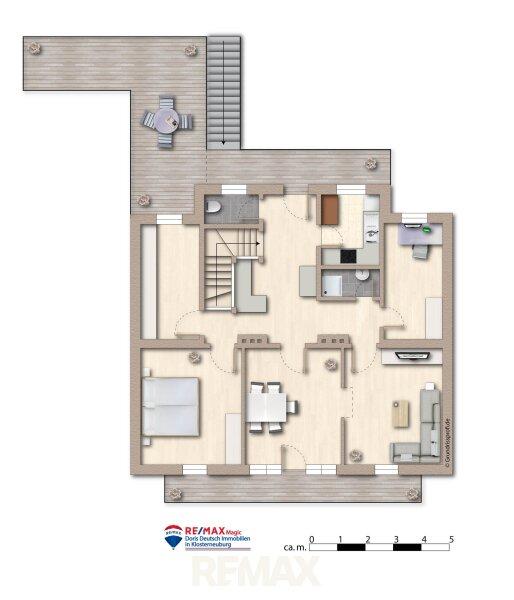 Grundriss Obergeschoss m�bliert