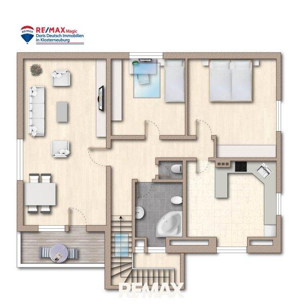 Grundriss Dachgeschoss m�bliert