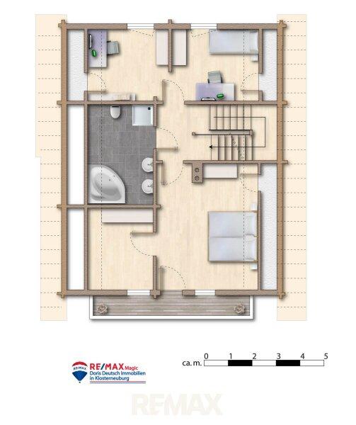 Grundriss Dachgeschoss m�bliert