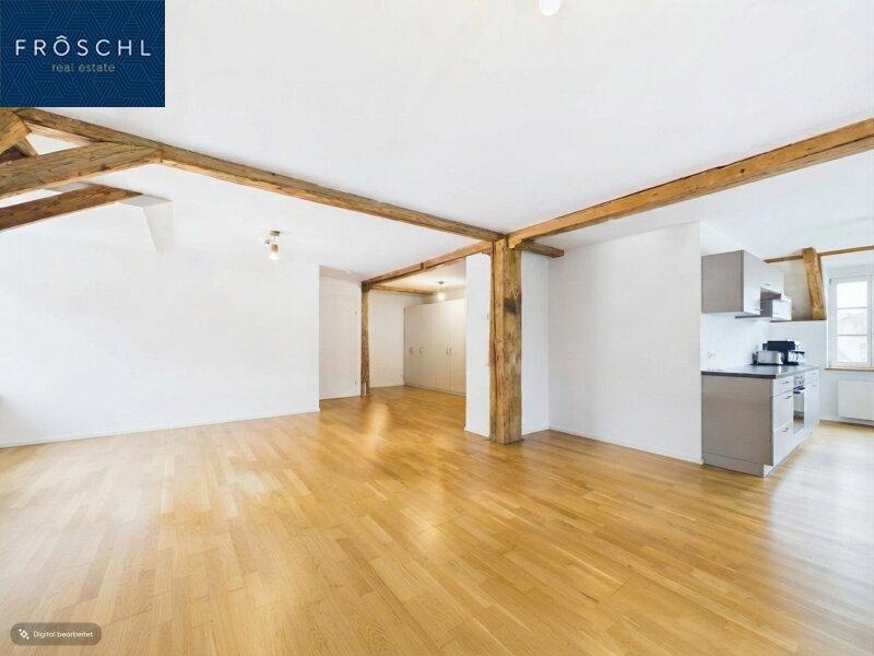 Blick vom Wohnzimmer in den K�chenbereich