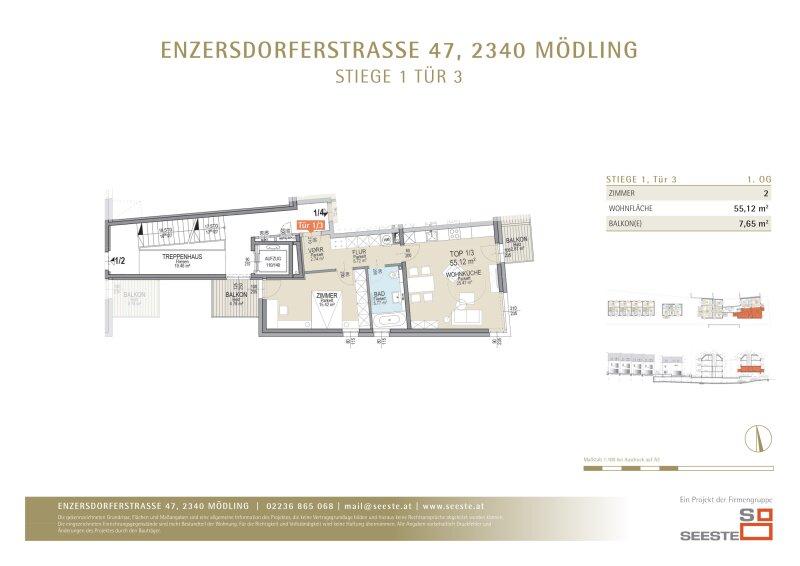 Wohnungsgrundriss T�r 1/3