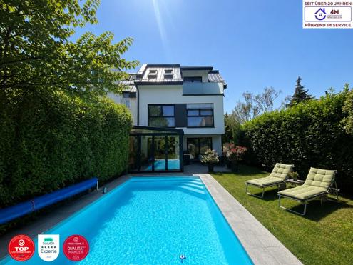 Moderne Designvilla mit Pool, Wintergarten, Kamin - Massivbau in Toplage  mit perfekter Anbindung an die U6 (550 m) und Badner Bahn (350 m)