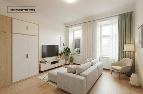 ++NEU++ Sanierungsbed�rftige 3-Zimmer-Altbauwohnung mit bewilligter Balkonoption am Hannovermarkt