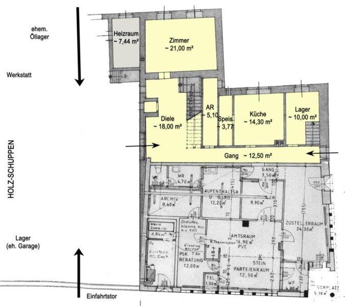 EG Skizze Wohnung u. Gesch�ft