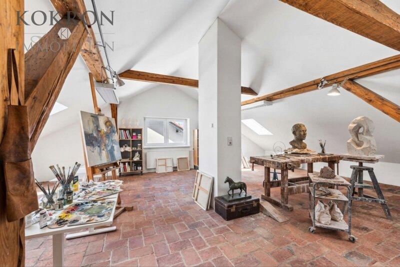 Dachgeschoss - KI gestaltet als Atelier