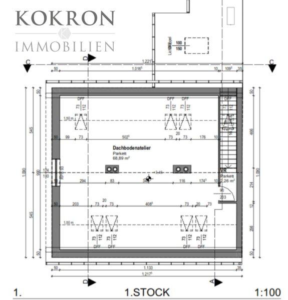 Grundriss Dachgeschoss/Atelier