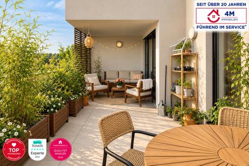 WOHNEN MIT STIL IN D�BLING - EXKLUSIVE 2-ZIMMER-WOHNUNG MIT CA. 26 m� SONNENTERRASSE UND GR�NBLICK/FITNESSRAUM