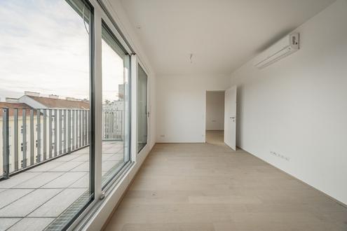 Ein stilvoller Rückzugsort über den Dächern – klein, fein und voller Charme.